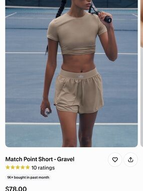 ALO Yoga Match Point Short - Gravel Tan